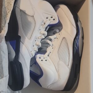 Jordan White and Purple Sneakers